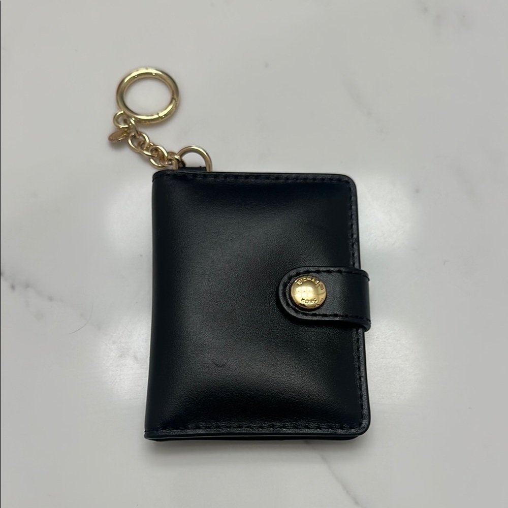 Michael Kohrs Black Leather Keychain Wallet/ photo holder